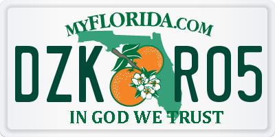 FL license plate DZKR05
