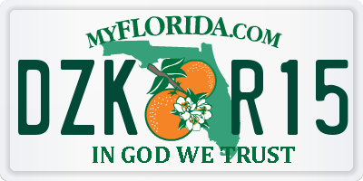 FL license plate DZKR15