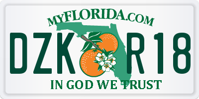 FL license plate DZKR18