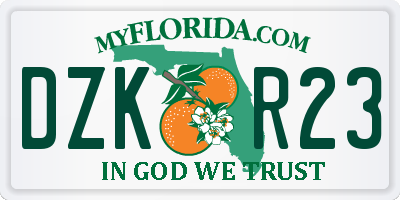 FL license plate DZKR23