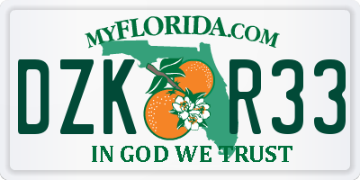 FL license plate DZKR33