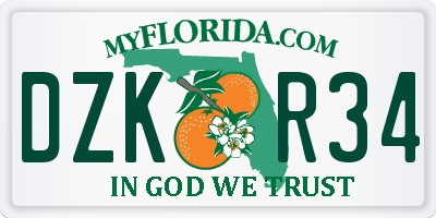 FL license plate DZKR34