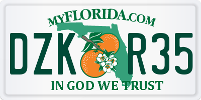 FL license plate DZKR35