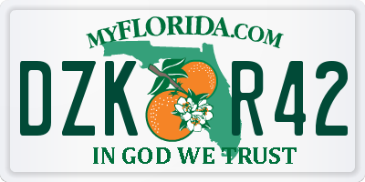 FL license plate DZKR42