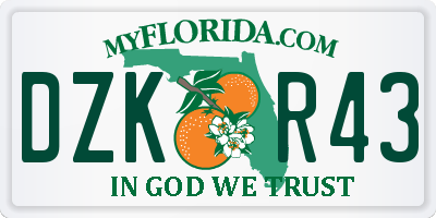 FL license plate DZKR43