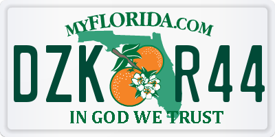 FL license plate DZKR44