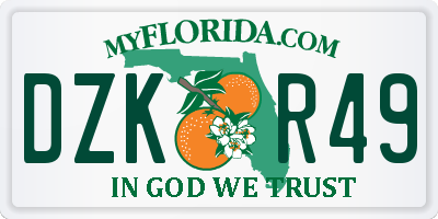 FL license plate DZKR49