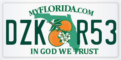 FL license plate DZKR53