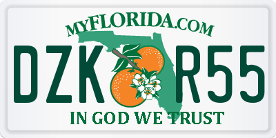 FL license plate DZKR55