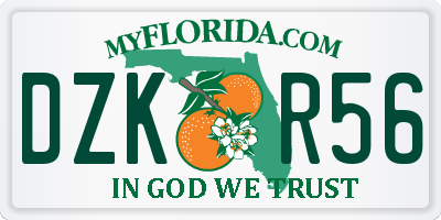 FL license plate DZKR56