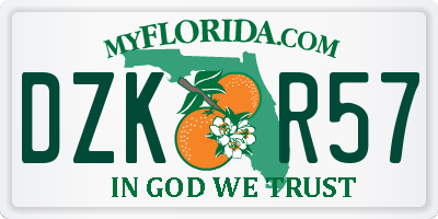 FL license plate DZKR57