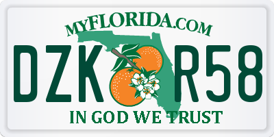 FL license plate DZKR58