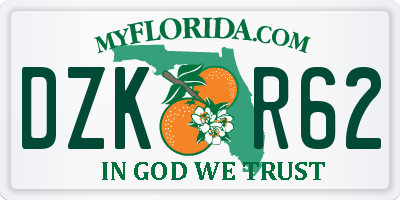FL license plate DZKR62