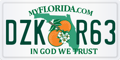 FL license plate DZKR63