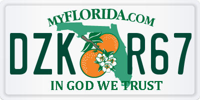 FL license plate DZKR67