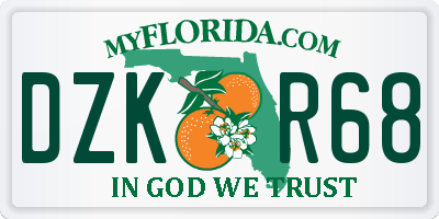 FL license plate DZKR68