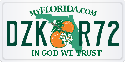 FL license plate DZKR72