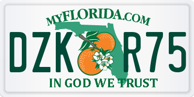 FL license plate DZKR75