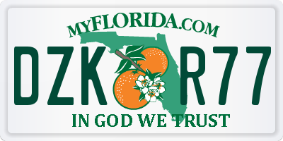 FL license plate DZKR77