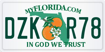 FL license plate DZKR78