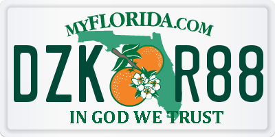 FL license plate DZKR88
