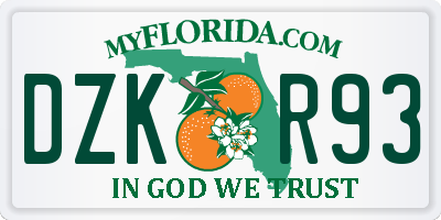 FL license plate DZKR93