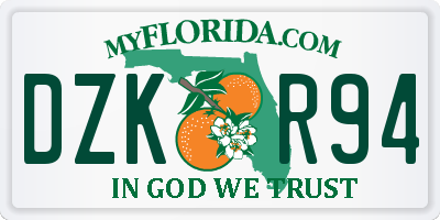 FL license plate DZKR94
