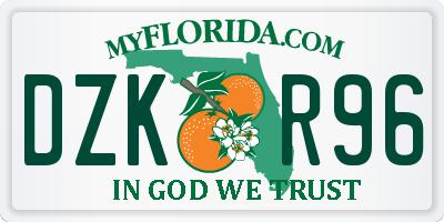FL license plate DZKR96