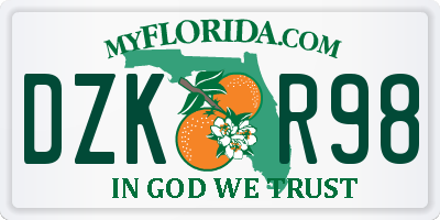 FL license plate DZKR98