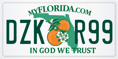 FL license plate DZKR99