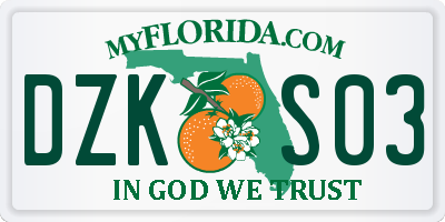 FL license plate DZKS03