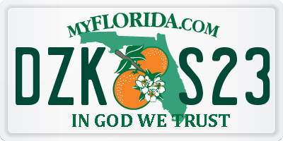 FL license plate DZKS23