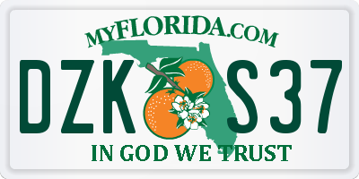 FL license plate DZKS37