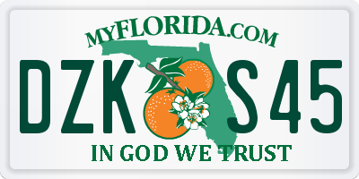 FL license plate DZKS45