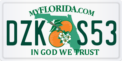 FL license plate DZKS53
