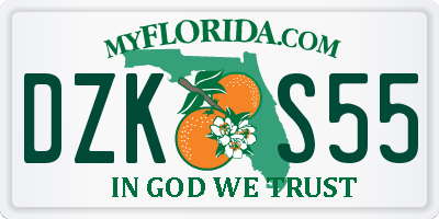 FL license plate DZKS55