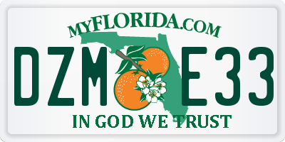FL license plate DZME33