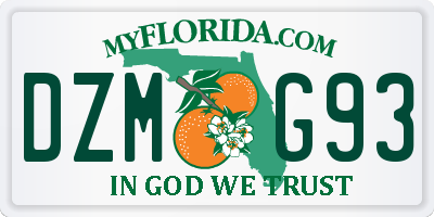 FL license plate DZMG93