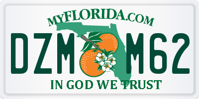 FL license plate DZMM62