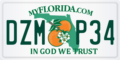 FL license plate DZMP34