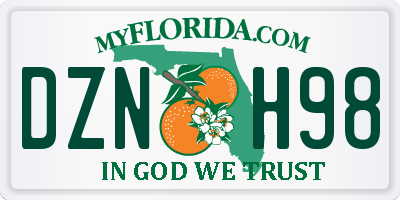 FL license plate DZNH98
