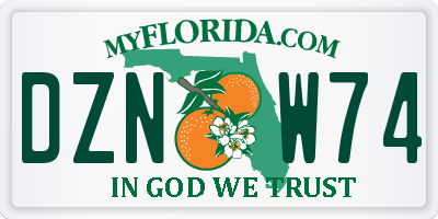 FL license plate DZNW74