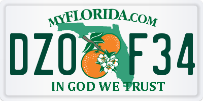 FL license plate DZOF34