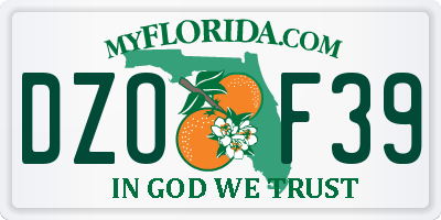 FL license plate DZOF39
