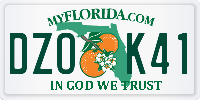 FL license plate DZOK41