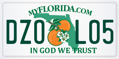 FL license plate DZOL05