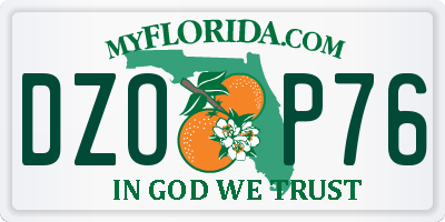 FL license plate DZOP76