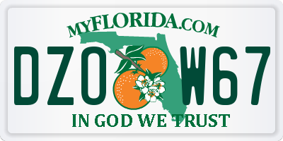 FL license plate DZOW67