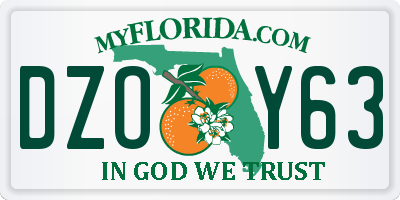 FL license plate DZOY63