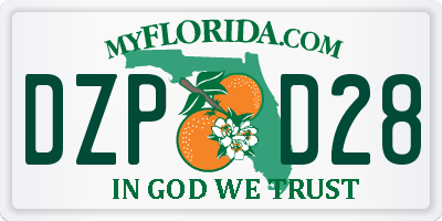 FL license plate DZPD28